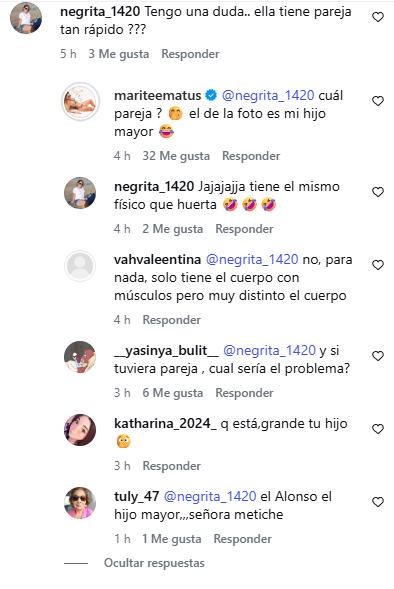 Comentario en foto de Marité Matus | Instagram