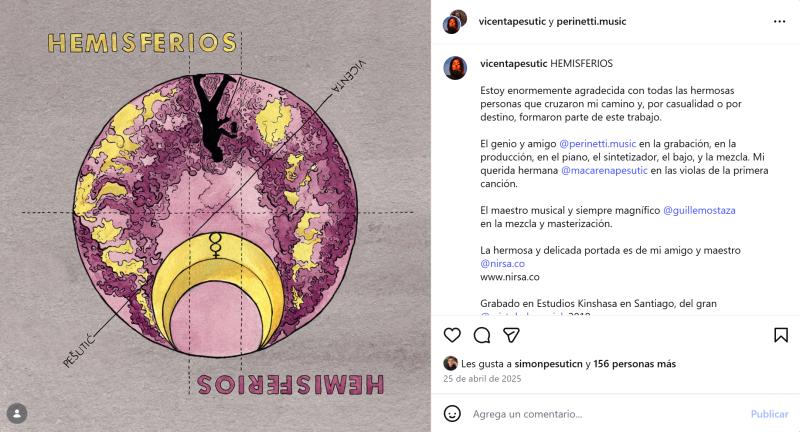 Vicenta Pesutic, hija de Mauricio Pesutic y el lanzamiento de su álbum | Instagram