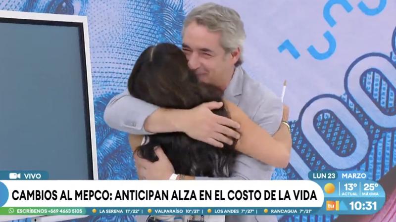 El reencuentro de José Luis Repenning y Catalina Edwards.