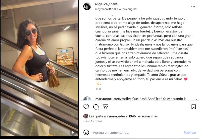 Angélica Sepúlveda anuncia que su matrimonio se canceló | Instagram