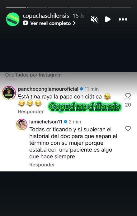 Comentario de Ignacia Michelson sobre Pedro Vidal | Instagram