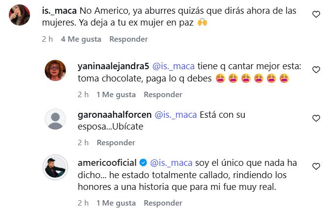 Respuesta de Américo | Instagram