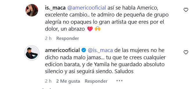 Respuesta de Américo | Instagram