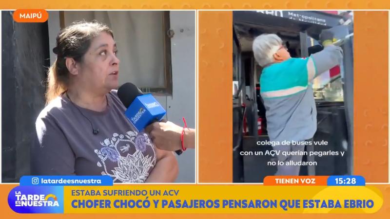 María, la esposa del chofer de bus RED que perdió la vida