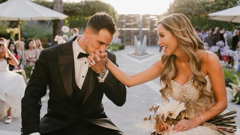 Marité Matus y Camilo Huerta en su matrimonio