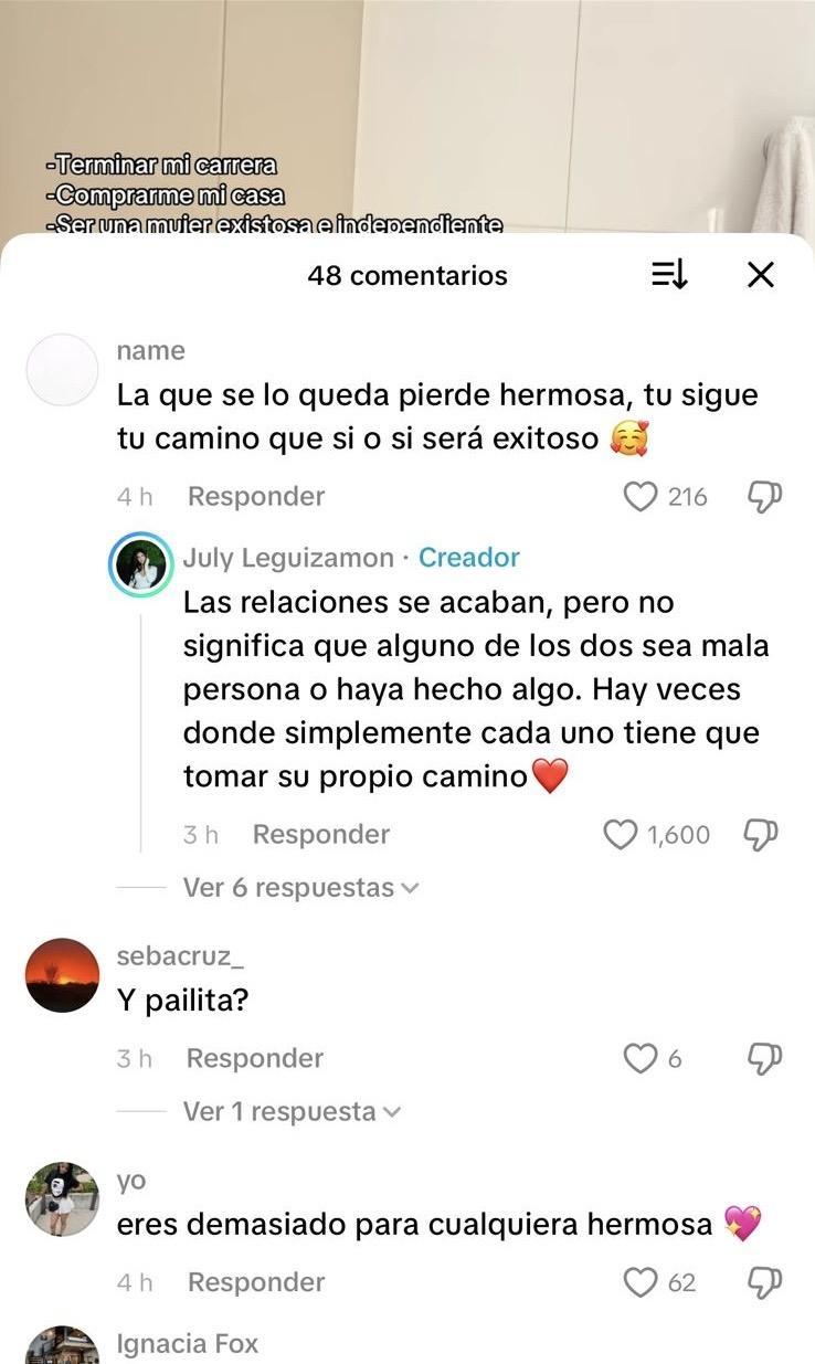 Pailita y July Leguizamón terminaron su relación | TikTok