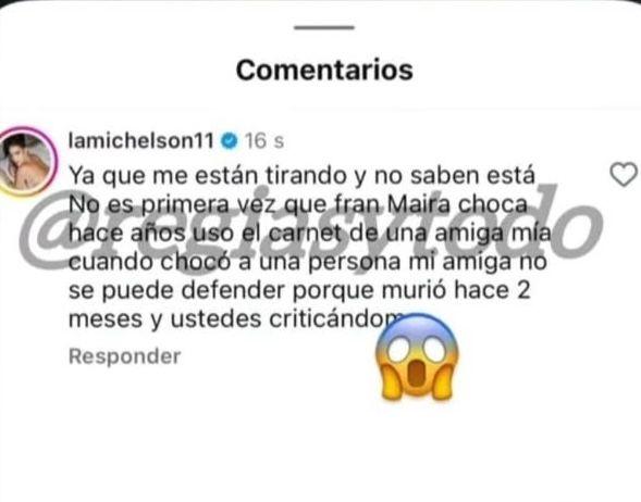 Comentario de Ignacia Michelson | Instagram