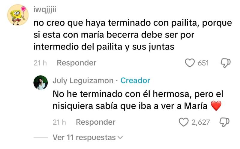 Comentarios en post de July Leguizamón | TikTok