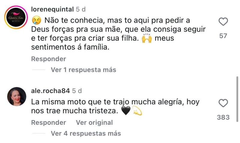 Comentarios en post de influencer brasileña | Instagram
