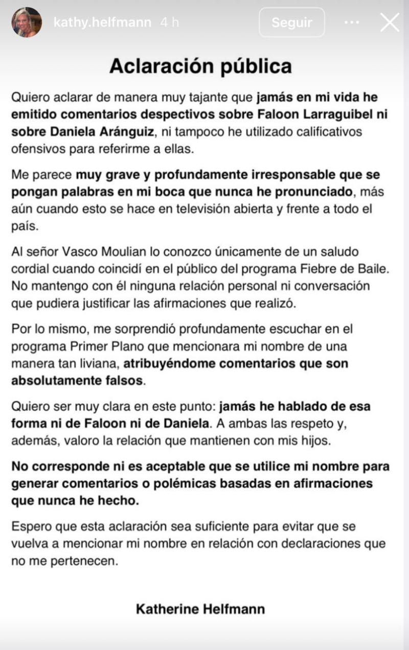 Comunicado de mamá de Cuco Cerda sobre supuestos dichos de Daniela Aránguiz