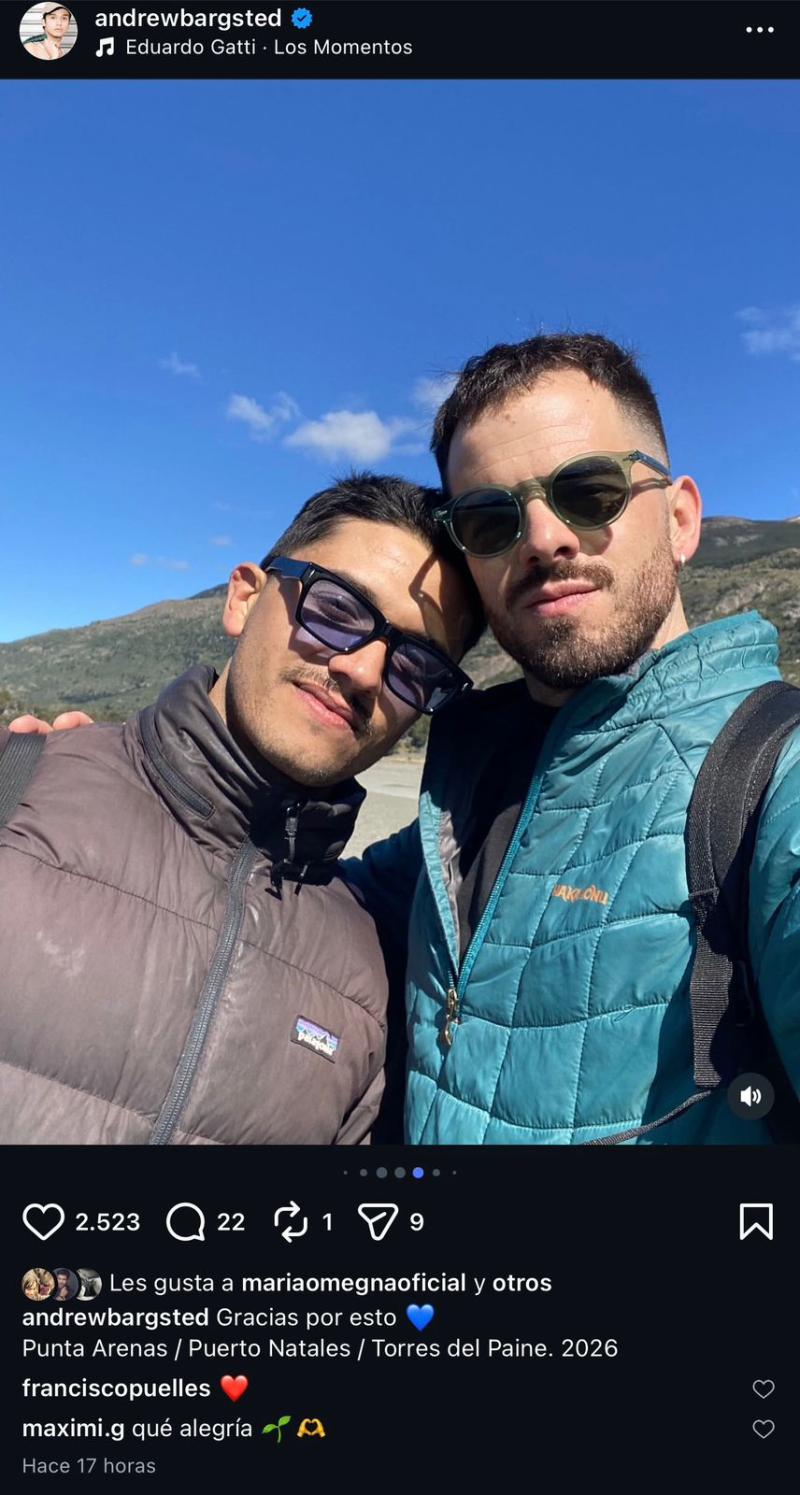 Andrew Bargsted junto al actor Santiago Rodríguez - Instagram