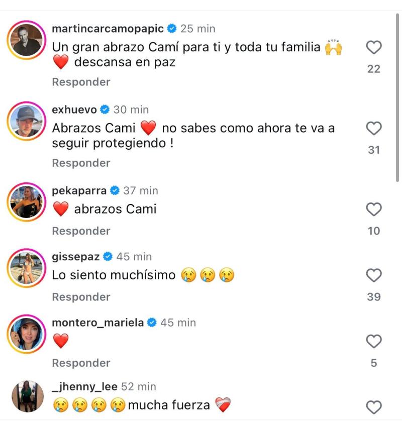Comentarios en post de Camila Andrade | Instagram