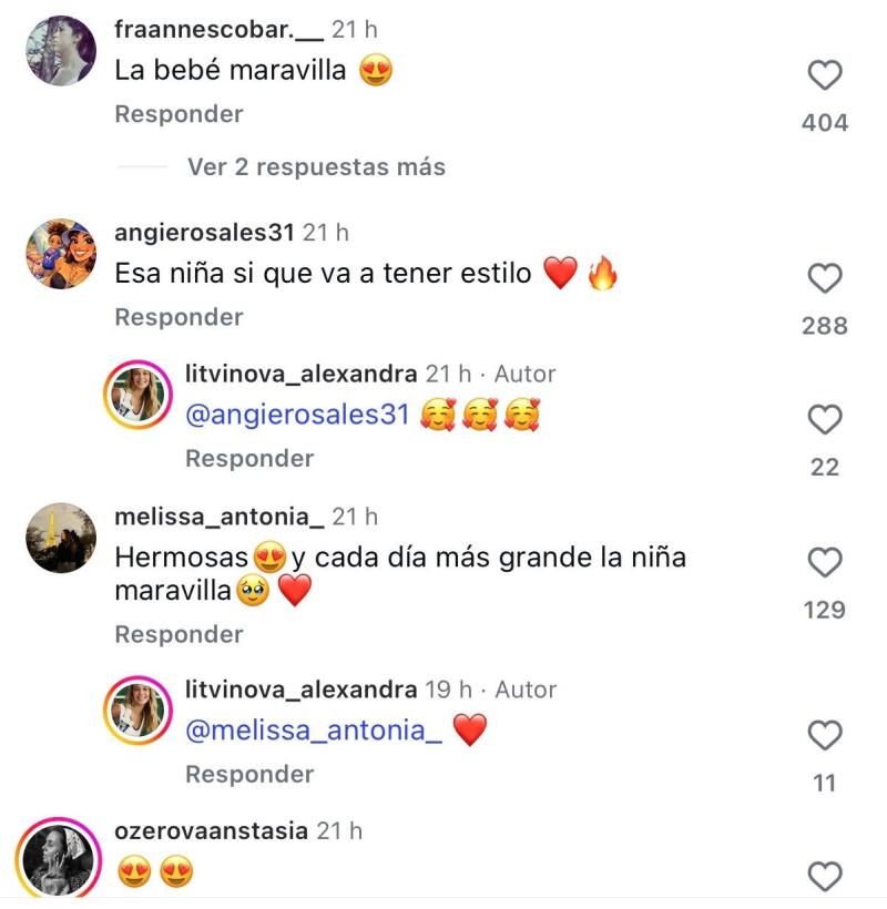 Comentarios en post de Alexandra Litvinova | Instagram
