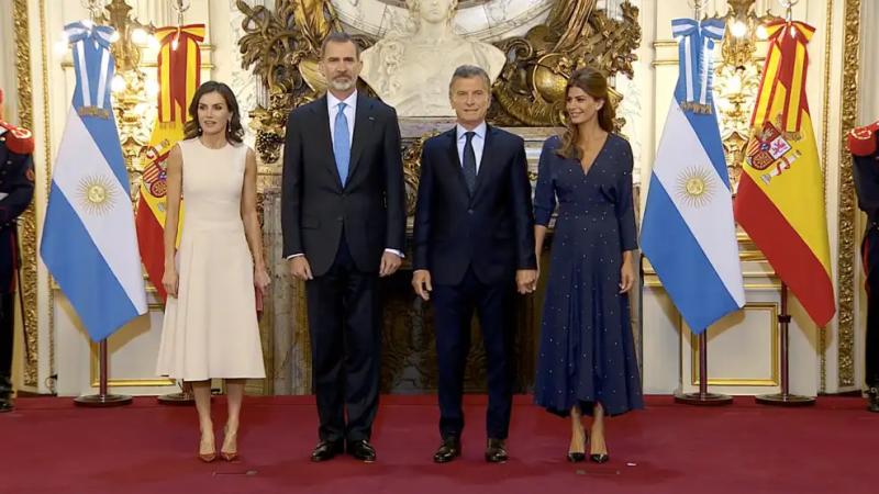 Reina Letizia, Rey Felipe VI, Mauricio Macri y Juliana Awada | Captura Youtube Casa Rosada