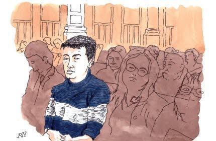 Dibujo de Philippe Dolé | Séptimo día de juicio contra Nicolás Zepeda