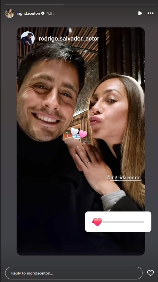 Ingrid Aceitón y actor chileno se muestran románticamente en redes sociales, diciembre 2025 | Instagram