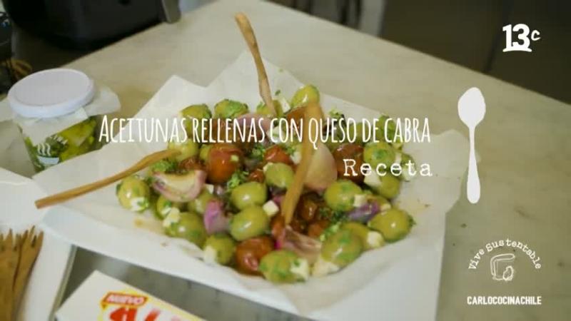 Aceitunas rellenas con queso de cabra. Créditos: 13C.