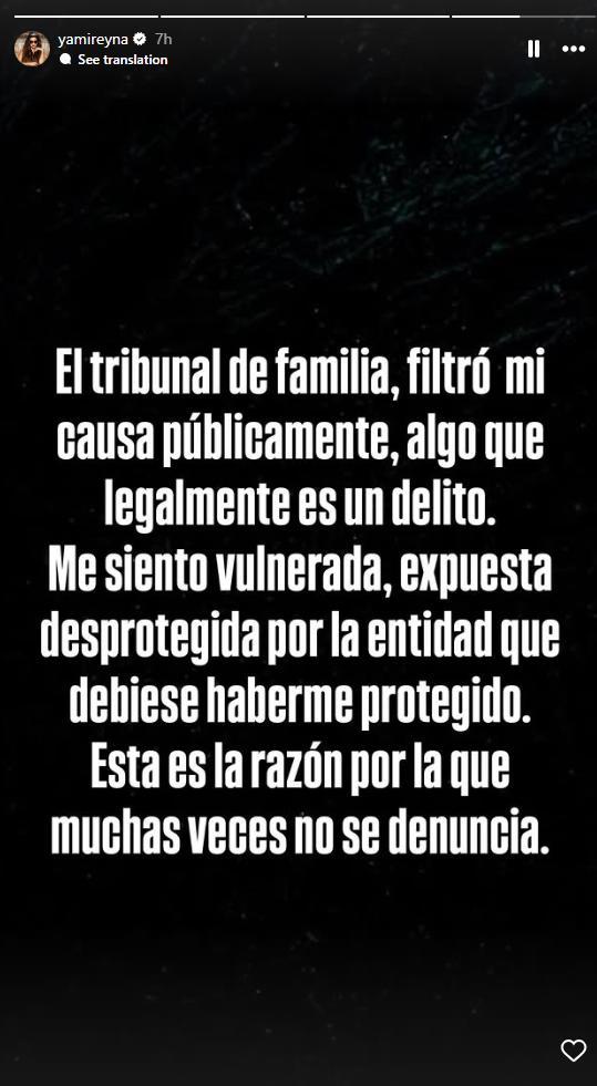 Yamila Reyna cuestiona filtración de su declaración ante Carabineros | Instagram