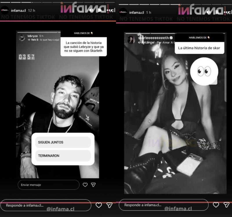 Skar y Diego Bazaes habrían terminado su relación | Instagram