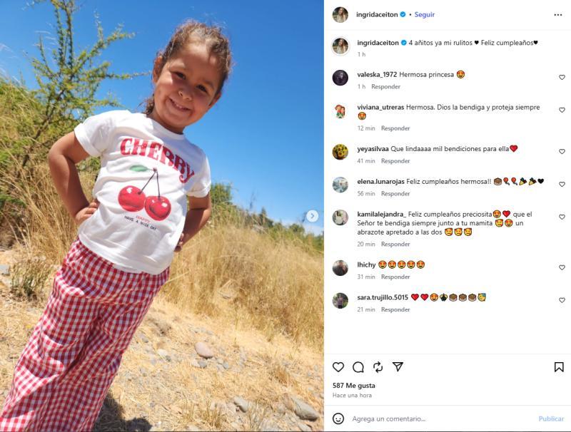 Hija de Ingrid Aceitón y conocido influencer cumplió 4 años | Instagram