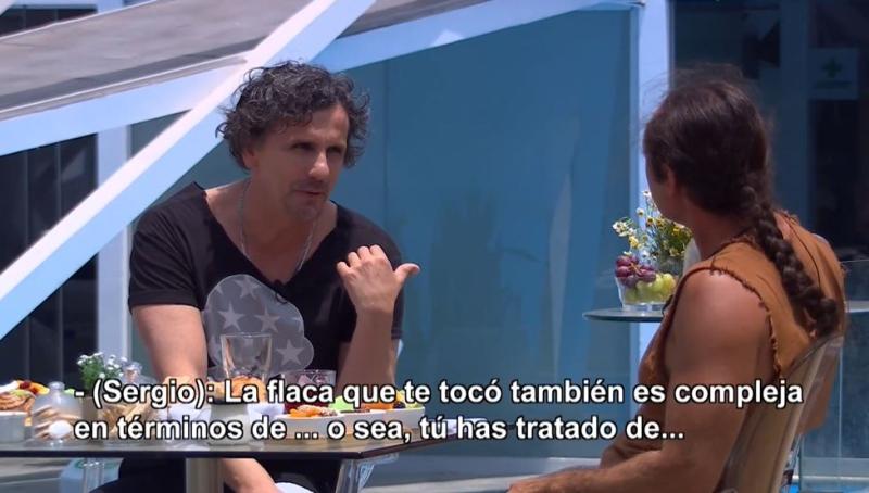 Sergio Lagos hablando con Mario Ortega durante el desayuno de duelistas