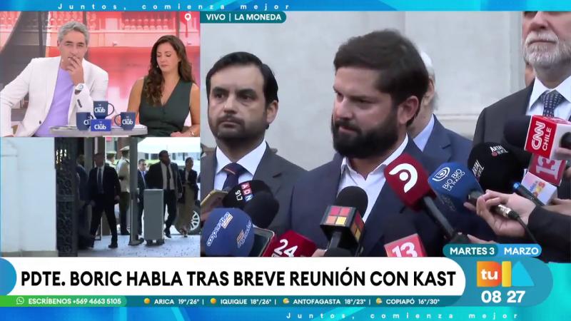 Presidente Gabriel Boric habla tras breve reunión con Kast | Tu Día