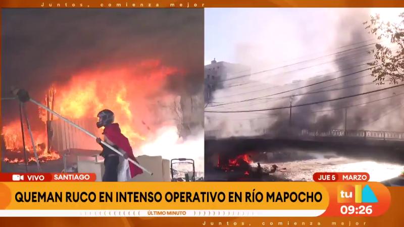 Tenso operativo en Río Mapocho | Tu Día