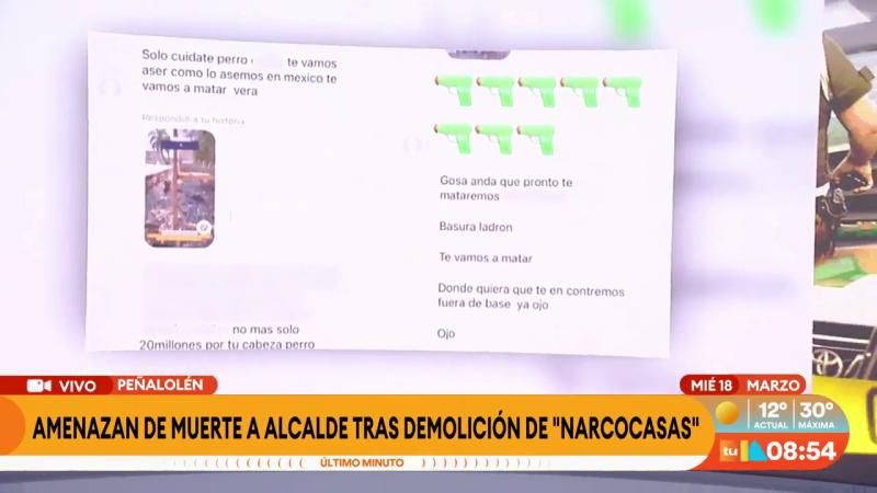 Amenazan de muerte a alcalde de Peñalolén tras demolición de "narcocasas" | Tu Día