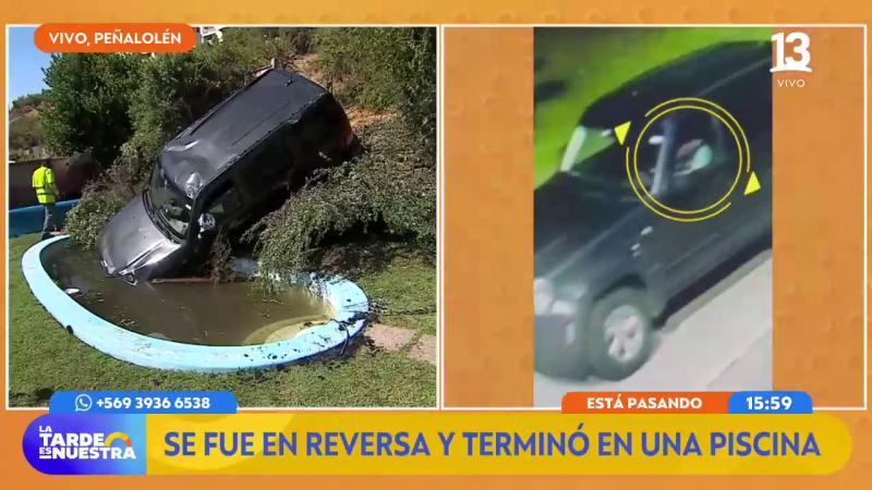 Se desbarrancó y cayó en piscina de una residencia en Peñalolén | La Tarde es Nuestra