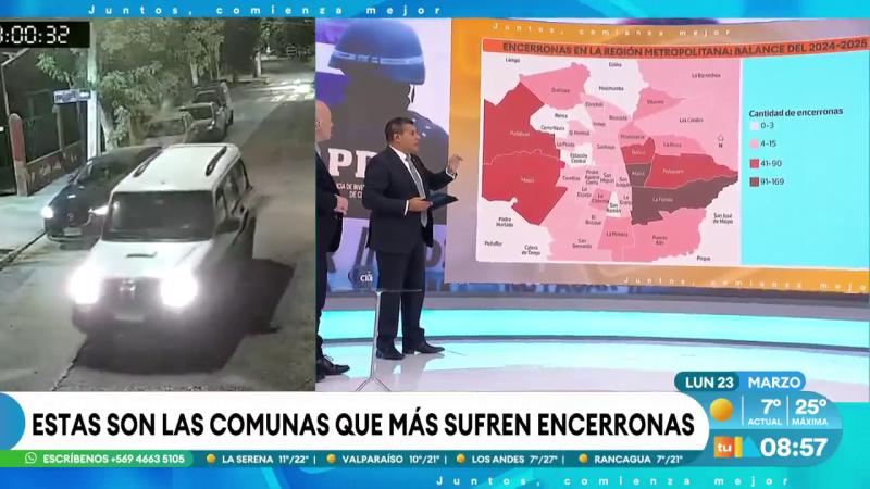 Estas son las comunas que más sufren encerronas en la región Metropolitana (2024-2025) | Tu Día