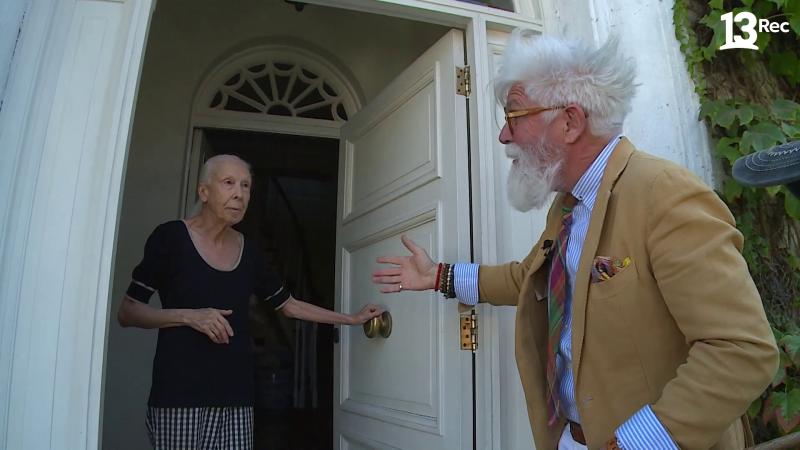 Federico Sánchez y Diomira Casali, dueña de casona de arquitectura francesa en Providencia. Créditos: 13C.