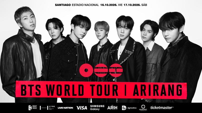 Afiche de concierto de BTS en Chile. Créditos: DG Medios.