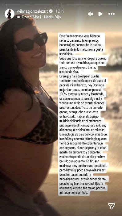 Wilma González comparte reflexión en Instagram