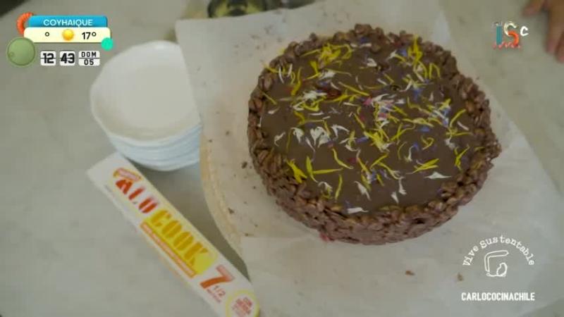 Torta de chocolate y frambuesa sin harina.