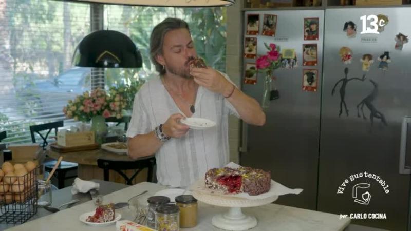 Torta de chocolate y frambuesa sin harina.