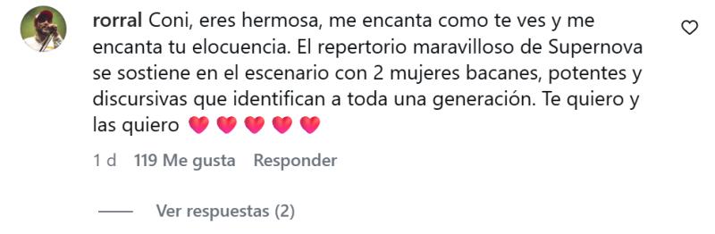 Comentario en publicación de Coni Lewin | Instagram