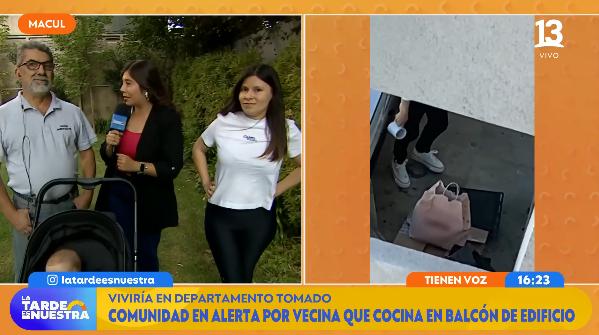 Macul: vecina prende fuego en un edifcio.