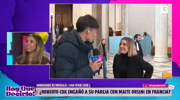 Pamela Díaz lee respuesta de Roberto Cox respecto a supuesta relación con Maite Orsini.