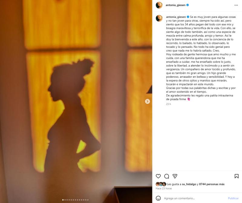 Actriz Antonia Gieseng da a conocer en redes sociales que está embarazada | Instagram