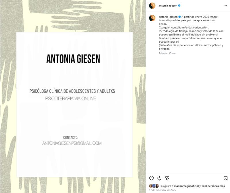 La actriz también es psicóloga clínica | Instagram