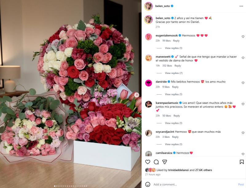 Belén Soto comparte romántico post en Instagram