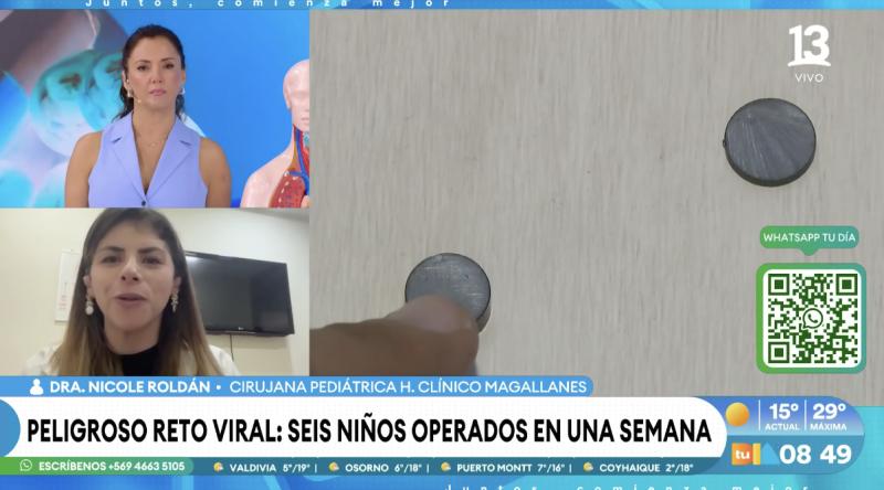 Doctora Nicole Roldán, explica los peligros del reto de los imanes.