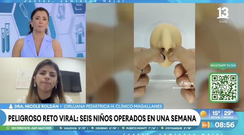 Doctora Nicole Roldán, explica los peligros del reto de los imanes.