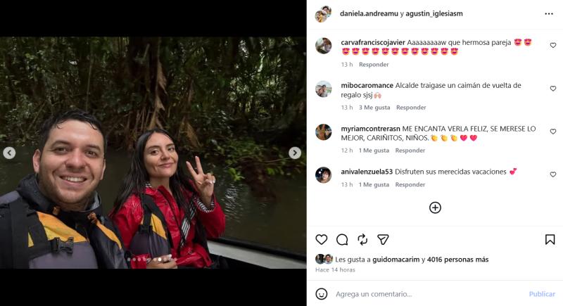 Daniela Muñoz junto al alcalde Agustín Iglesias - Instagram