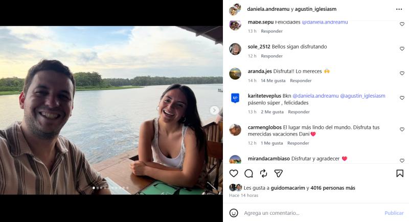 Daniela Muñoz junto al alcalde Agustín Iglesias - Instagram