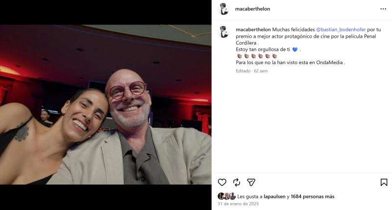 Bastián Bodenhöfer y Macarena Berthelon | Instagram