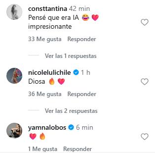 Algunos de los comentarios que recibió la sesión de fotos de Tonka Tomicic | Instagram