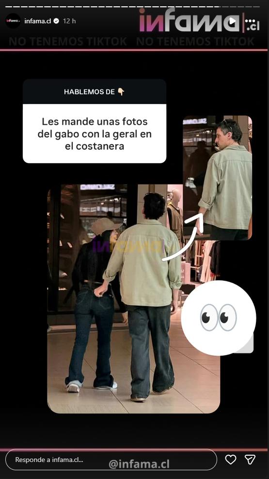 Geraldine Muñoz y Gabriel Urzua fueron vistos juntos | Instagram