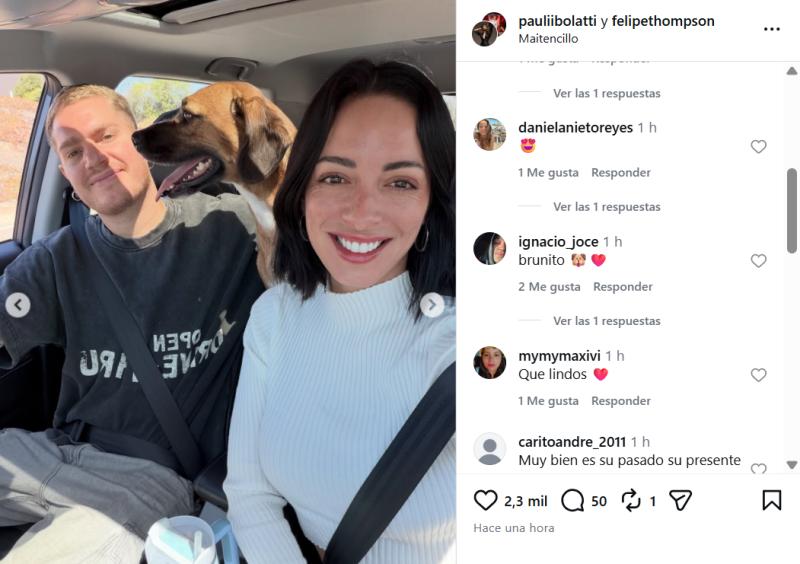 Paula Bolatti reacciona a rumores de infidelidad de Felipe Thompson - Créditos: Instagram