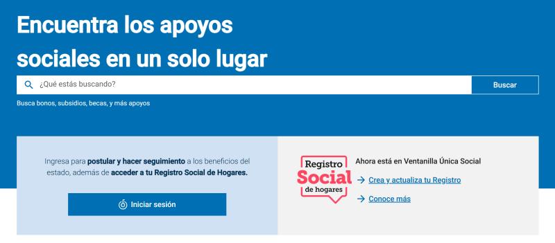 Portal de Registro Social de Hogares | Captura